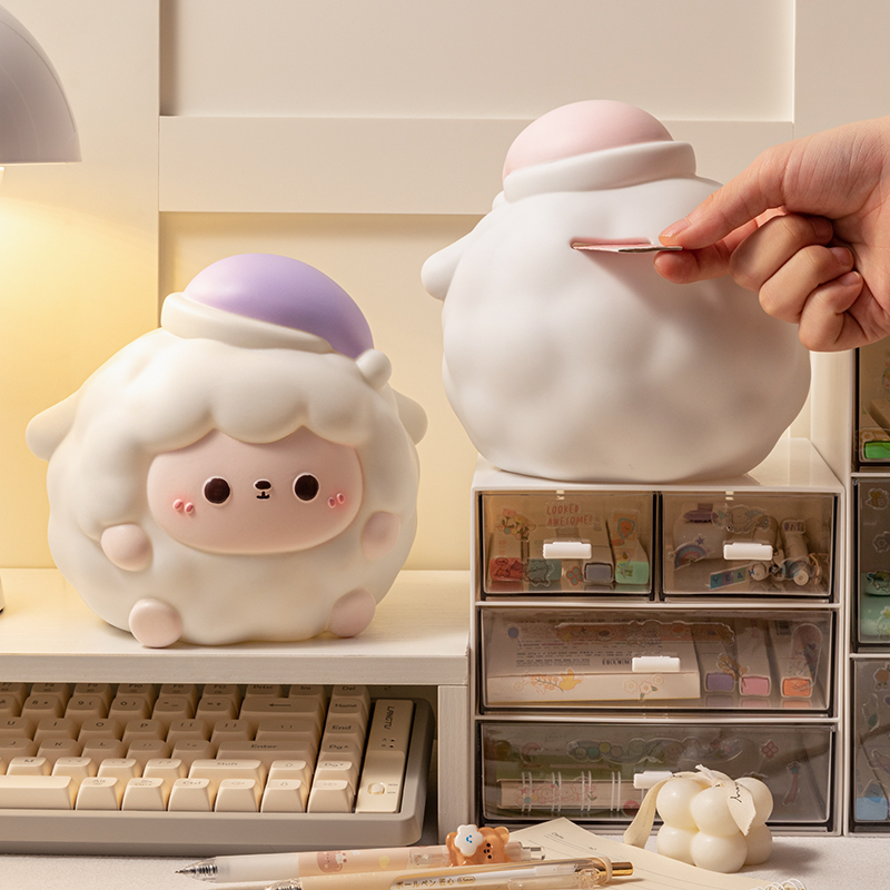 网红创意小绵羊存钱罐2p023新款只进不出儿童男女孩摔不烂储蓄钱