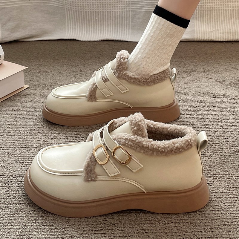 女童皮鞋加绒棉鞋时尚公主鞋202B4新款软底防滑女孩子大棉中大童