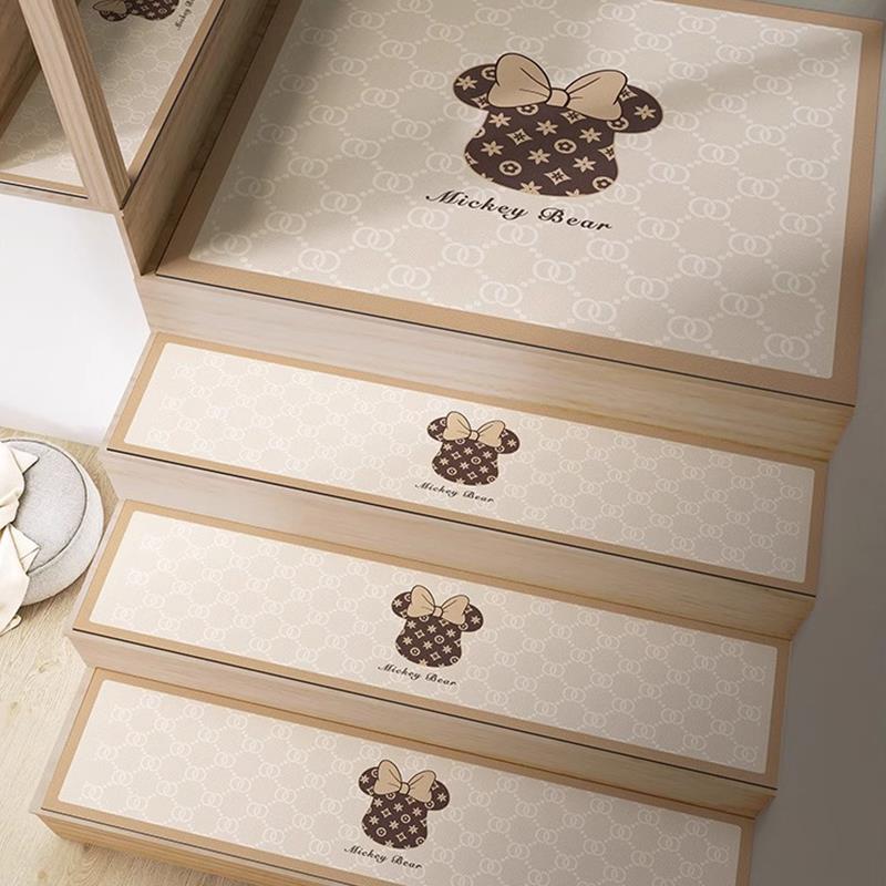 卡通吸水皮革楼梯垫可擦洗loft楼梯垫木梯免胶自粘实木地板保护垫