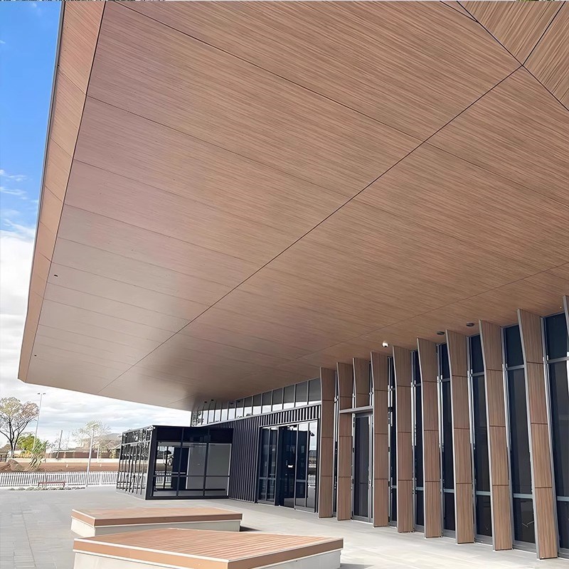 仿木纹色热转印铝单板外幕墙门头雨棚天花吊顶P镀锌板铁板不锈钢