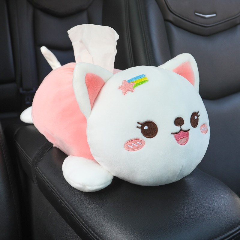 创意车载扶手箱纸巾盒可爱卡通抽汽车抽纸盒挂式车内Y装饰用品新