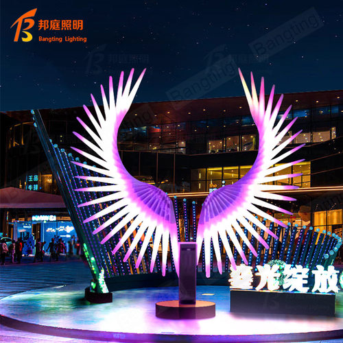 LED户外公园景区广场美陈景观亮化网红打卡拍照互动翅膀天使之翼