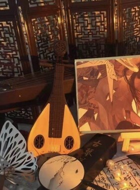 摆拍小物件拍摄道具摆件古风桌面仿真家具饰品屏风扇子古筝琵琶玩