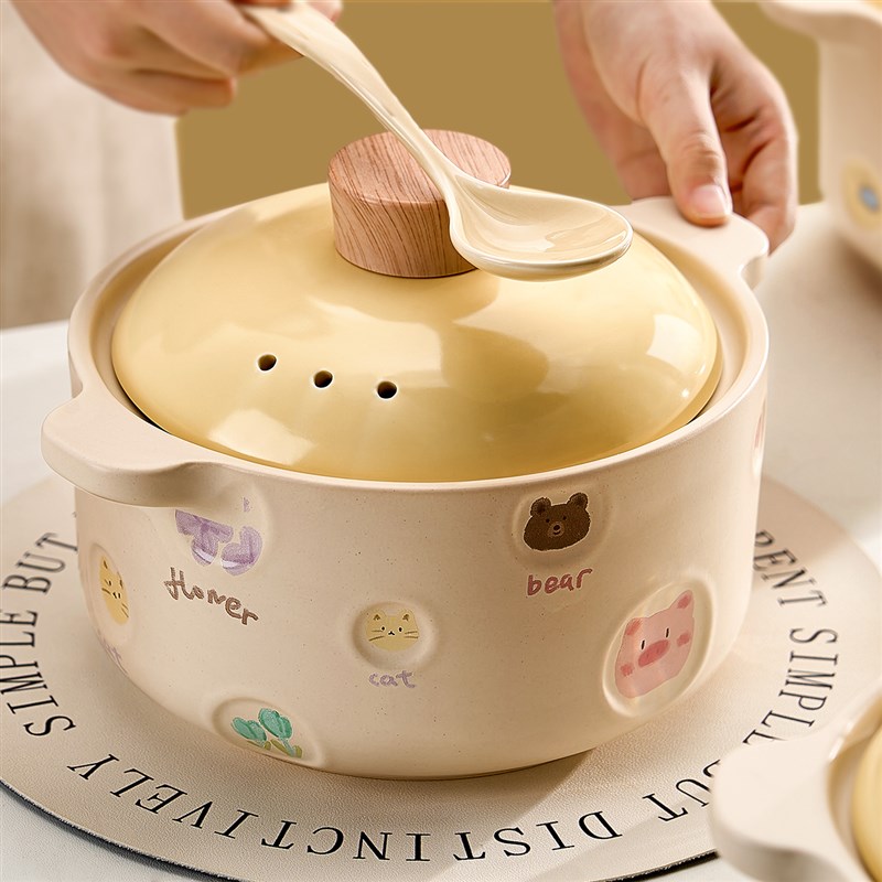 砂锅煲家用e燃气灶专用煲汤炖锅耐高温干烧不裂陶瓷汤锅沙锅煲仔