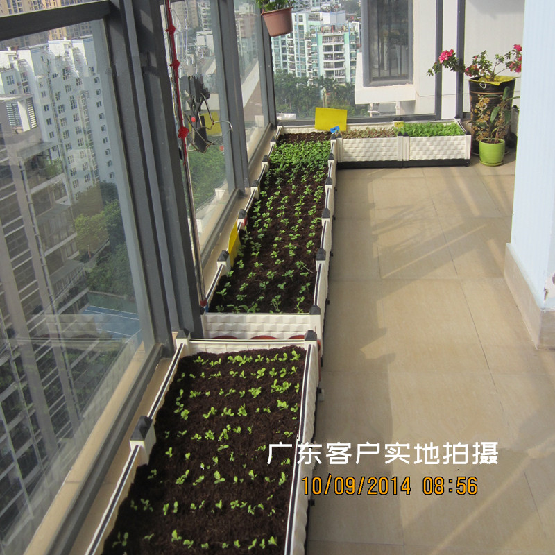 多功能家庭蔬菜种植箱 阳台种菜盆设备 加厚长R方形花盆特大花架