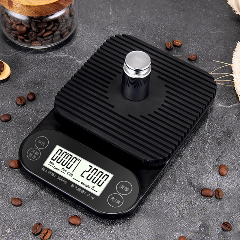 精准计时咖啡电子秤家用小型厨房秤手冲I咖啡称食物秤烘培克称商