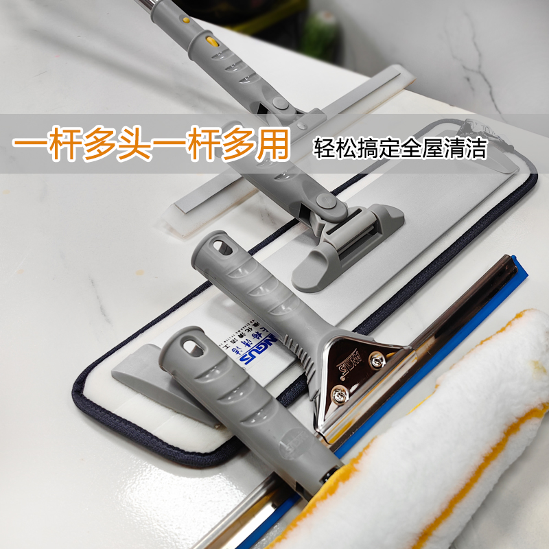 加长不锈钢杆矽胶地刮地面刮水器化妆室扫地扫水神U器刮地扫水扫