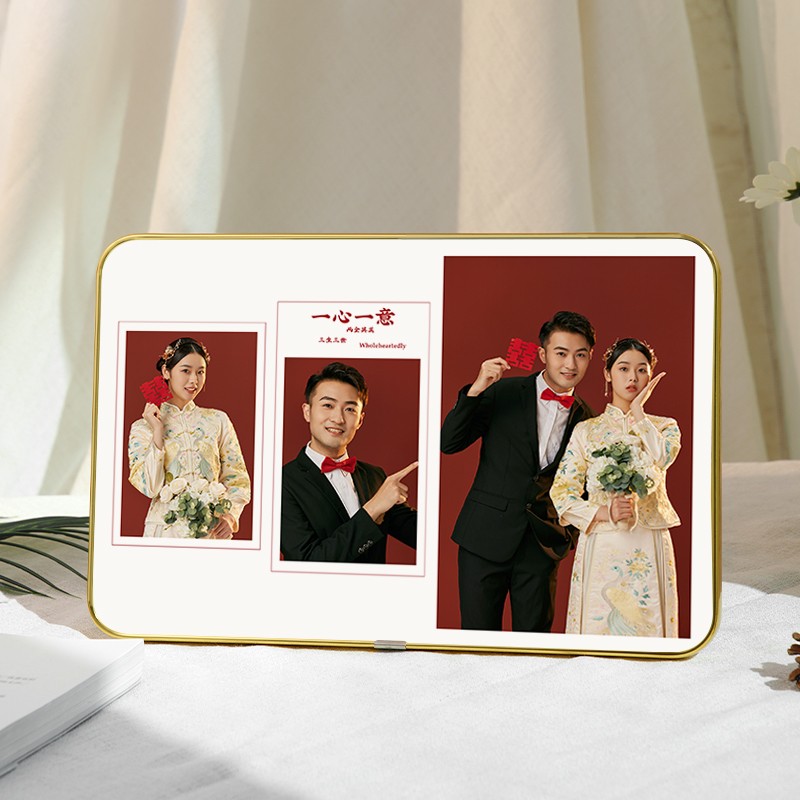结婚照相框c摆台照片定制打印加框做成水晶洗婚纱照放大登记照相