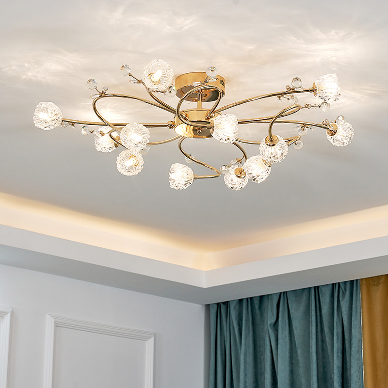 2021年新款卧室灯现q代轻奢客厅主灯大灯主卧灯水晶吸顶灯饭厅灯