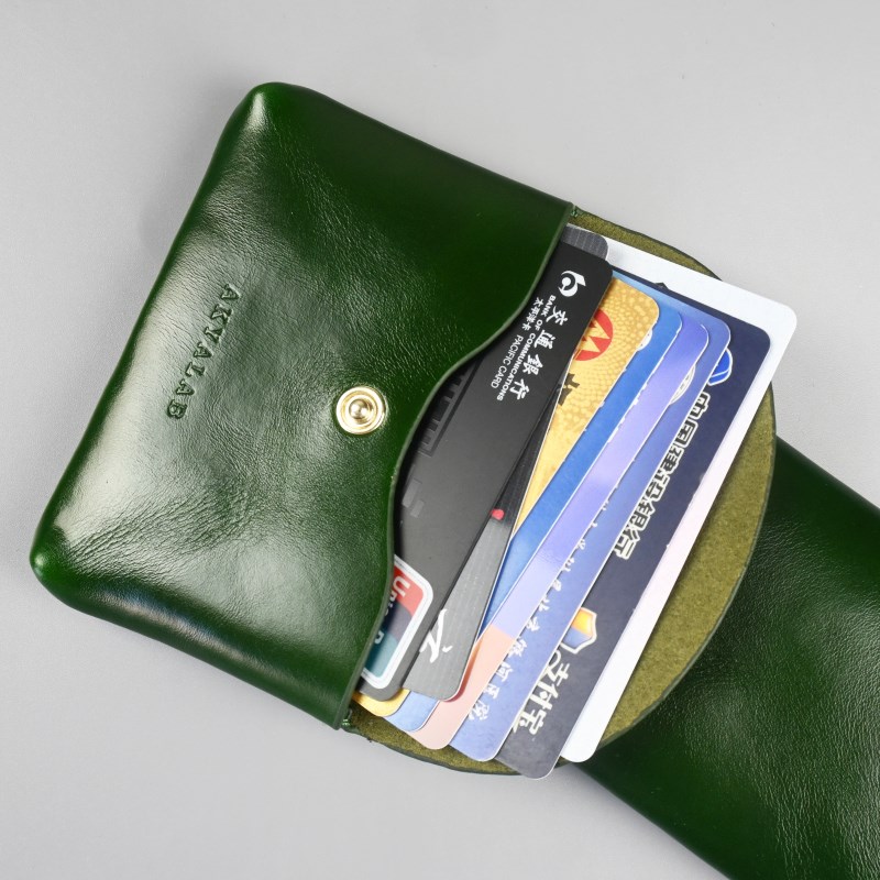 AKYALAfB油蜡牛皮小卡包名片包真皮头层牛皮身份证银行卡收纳包