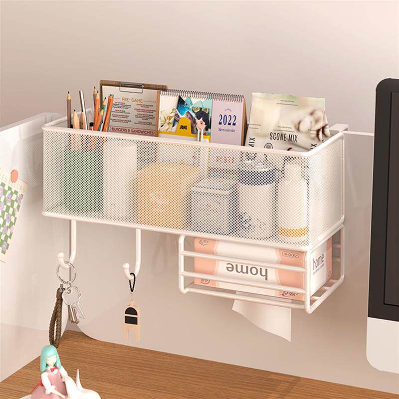 办公室收纳置物架工位整理神器桌面挂篮宿舍桌上悬挂式台面用品盒
