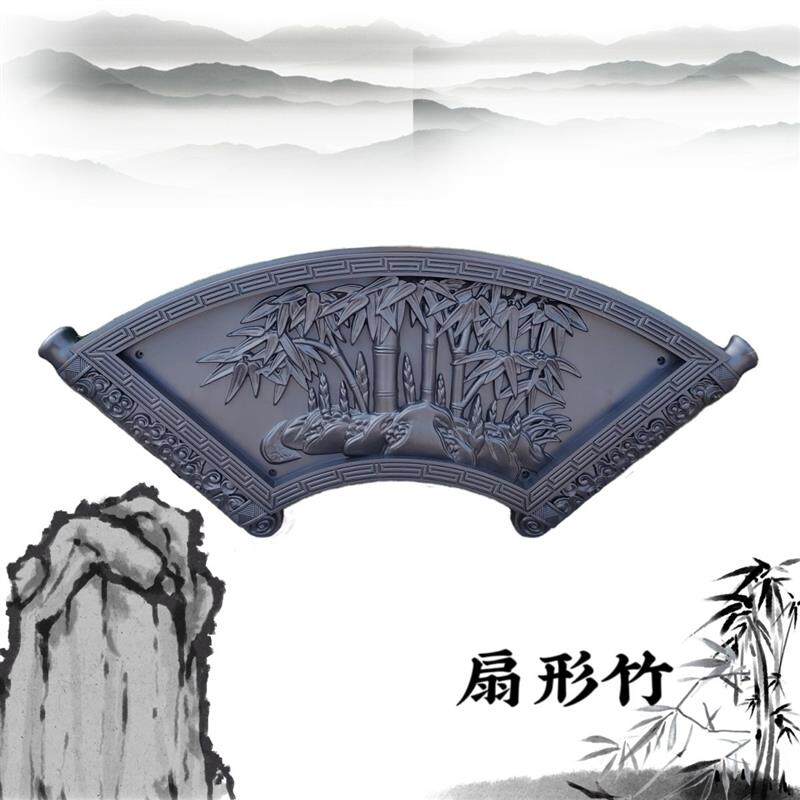 仿古扇形中式梅兰竹菊树脂