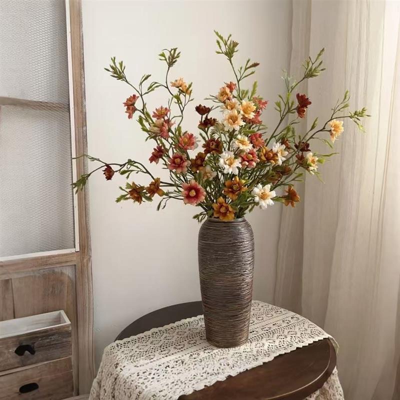 仿真花油画系高档仿真花野菊花假花餐桌摆设客厅餐桌摆件花