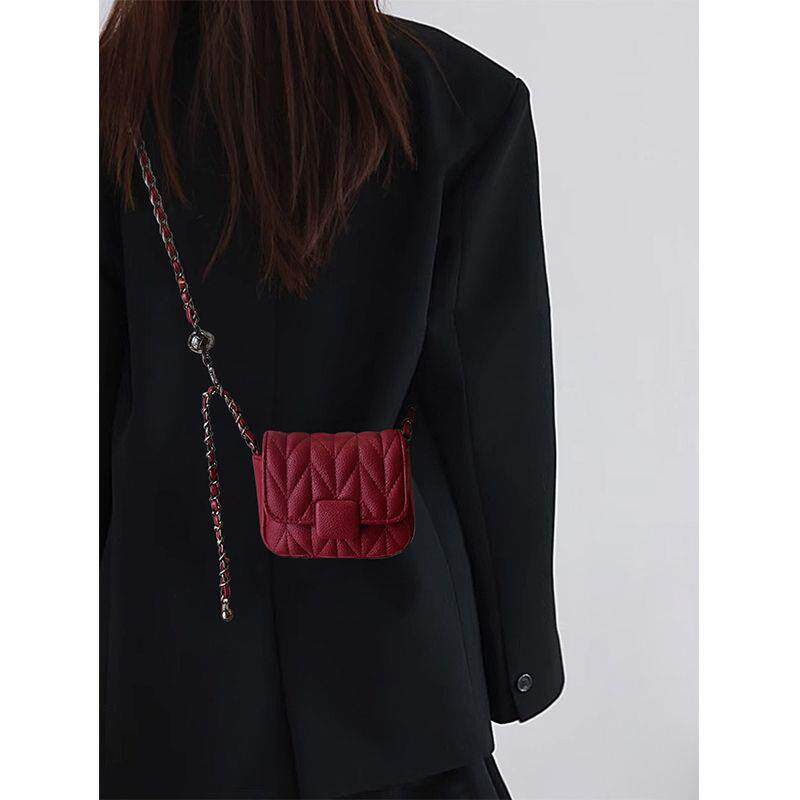 红色超火精致迷你小香风链条包包女2024新款高级质感斜挎小结婚包