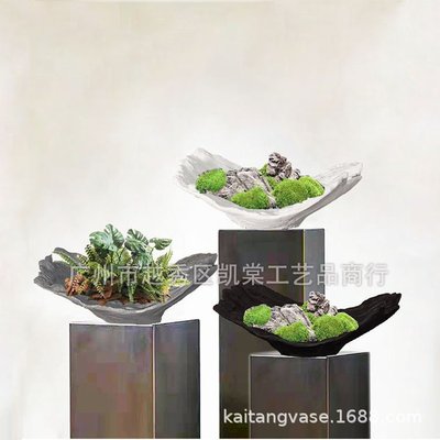 现代软装树脂桌面插花盆 热卖艺术干花器 装饰售楼部家装绿植摆件