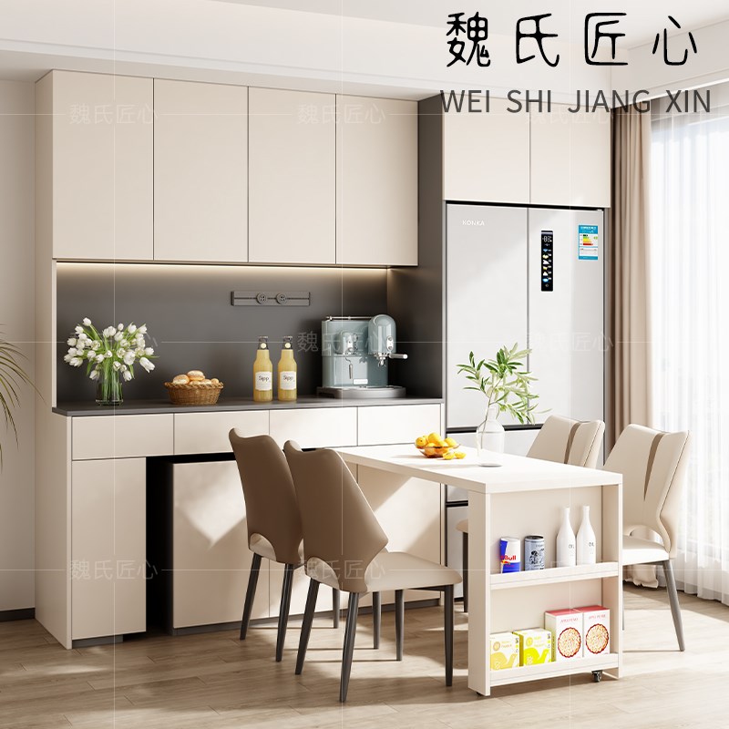 餐边柜边柜餐桌一体n伸缩岛台客厅吧台桌隔断储物柜酒柜小户型定