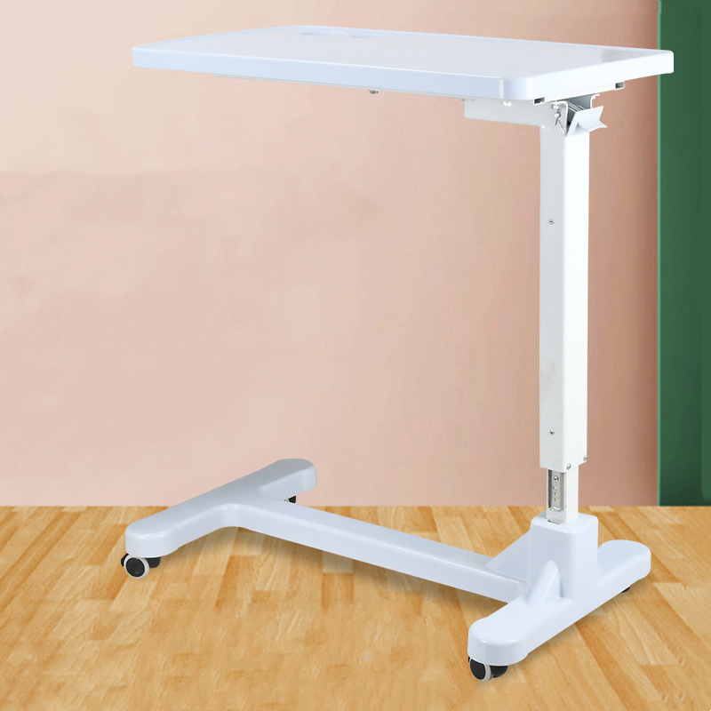 医院病床餐桌*养老l院护理多功能升降餐桌一体移动带轮ABS过床边
