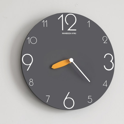 钟表挂钟客厅家用时尚免打孔现代时钟挂墙石英钟静音简约2023新款