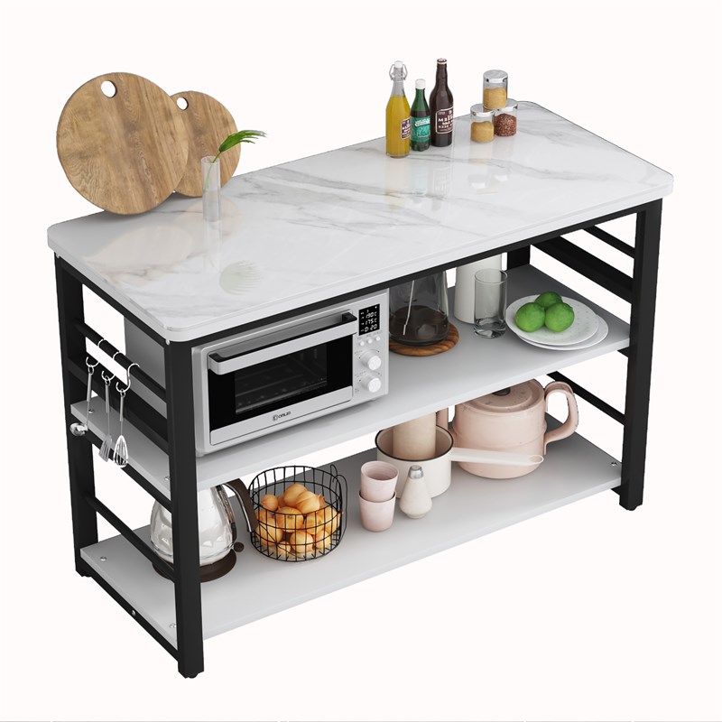 岩板厨房置物架切菜桌子切菜桌落地多层J操作台微波炉烤箱收纳岛