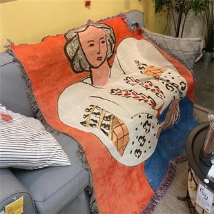 Henri 油画沙发毯床尾巾盖毯 Matisse马蒂斯种地吧王一珩弟弟同款