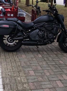 摩枭500MS/650摩托车安装加强黑色防摔杠边架+尾架+后货架