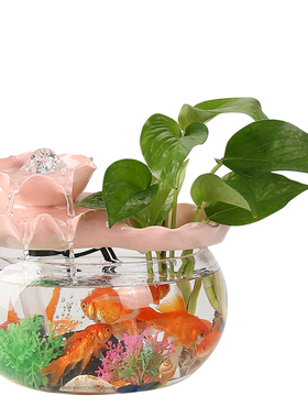 客厅小型循环流水喷泉鱼缸创意桌面假山瀑布家居装饰养鱼送礼摆件