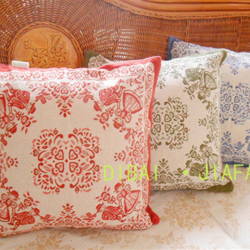 抱枕靠垫沙发靠背垫布艺加厚老粗布办公室靠枕汽车腰枕床上枕头皮