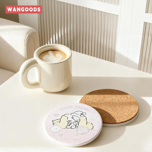 玩谷仁者  I 袜袜兔杯垫卡通吸水硅藻泥创意礼品咖啡杯垫隔热防滑