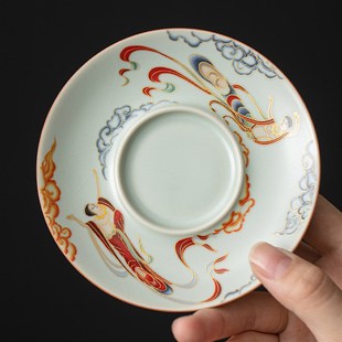 盖子可悬停旋转陶瓷三才盖碗茶杯单个高档家N用大号防烫泡茶碗茶