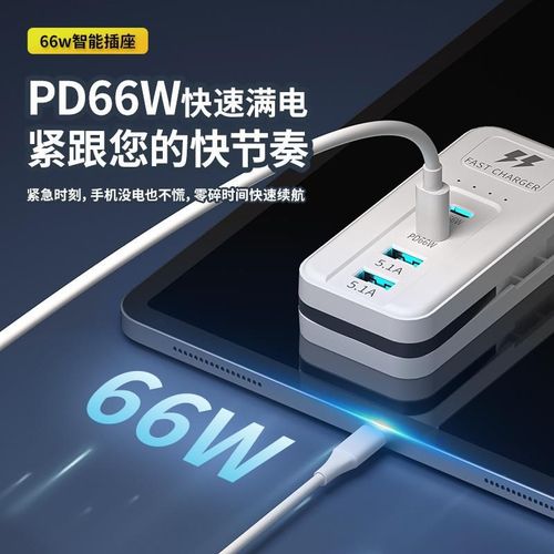 快充插板速冲g66W手机USB充电器插排插座接线板多功能4孔位插便捷