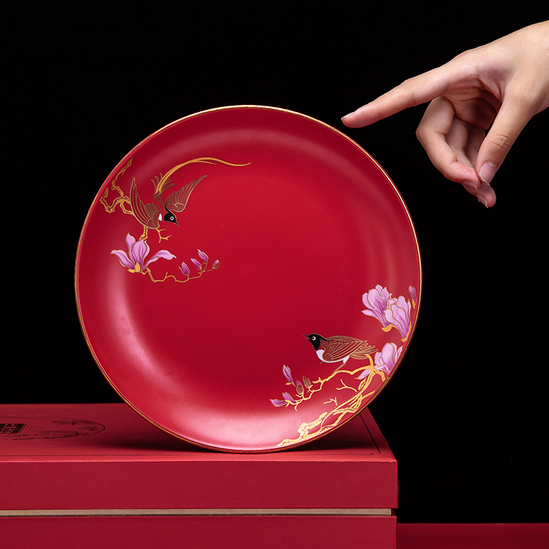 新人水杯一对结婚中式红色喜庆情侣陶瓷办公O室茶杯本命年刻字定