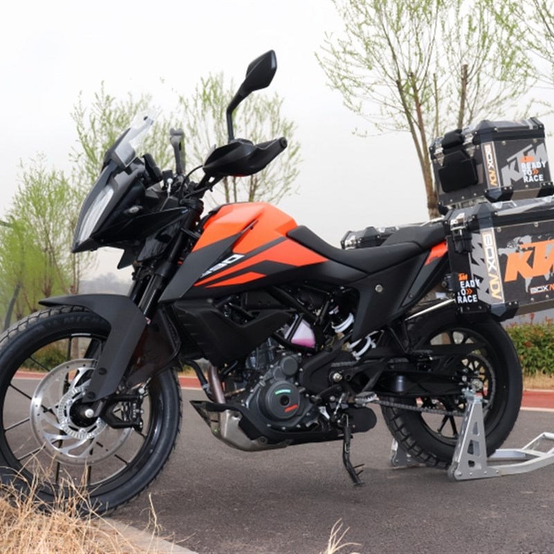 适用KTM390ADV保险杆铝合金三箱边箱尾箱橙色护杠U不锈钢护杠改装