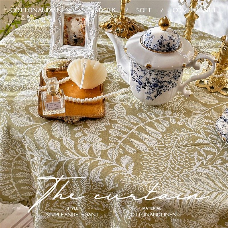 法式中古风棉麻韩式印花长方形桌布茶几餐桌布甜品台布防尘盖巾布,居家布艺,桌布,淘宝优惠券,粉丝福利购,淘宝优惠卷