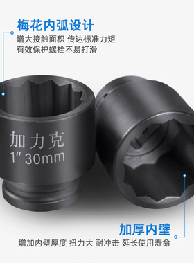 1寸梅花套筒大风炮重型12角12花角气动电动起子305560 65 70 75