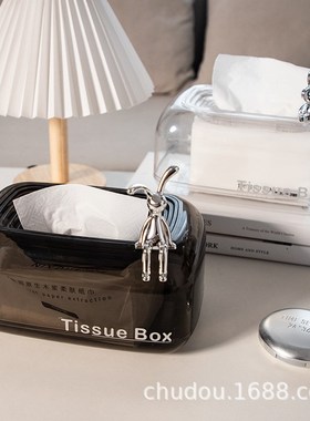 简简风百货下沉式纸巾盒客厅茶几桌面抽纸盒家用透明轻奢创意