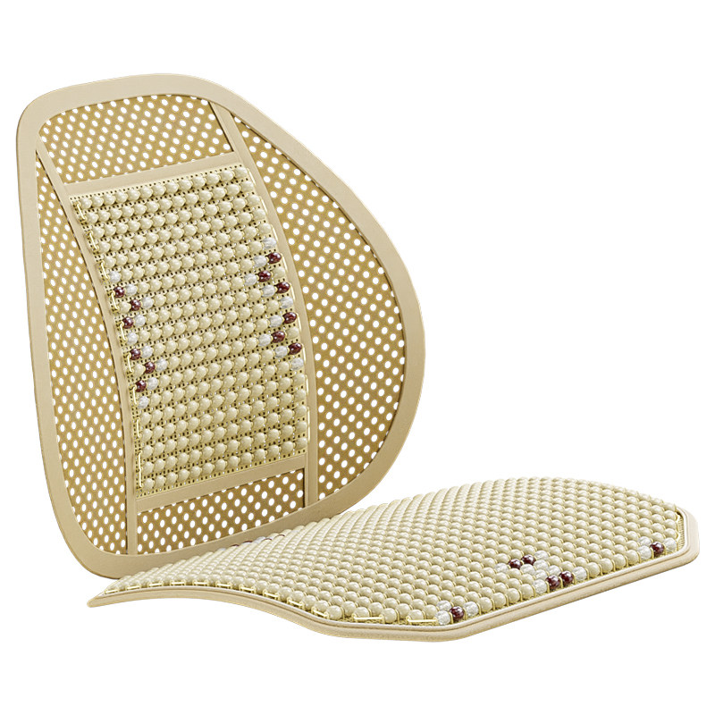 汽车腰靠护腰靠背夏季座椅车载腰托木珠透气腰部支撑车用靠枕腰垫