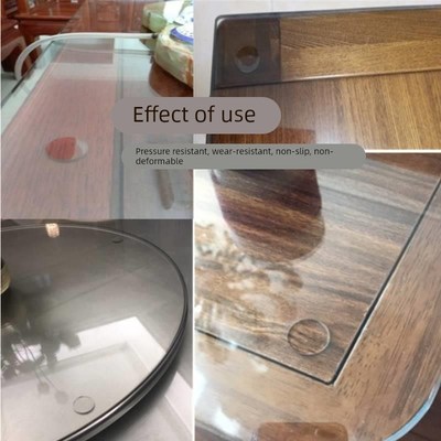 红木茶几餐桌台面与钢化玻璃防滑胶粒垫玻璃防滑垫片高透明玻璃垫