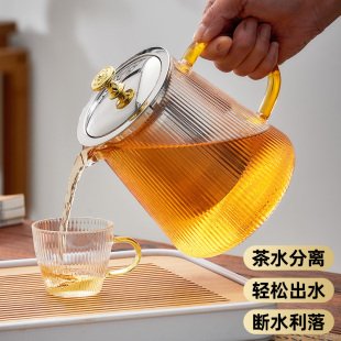 耐热煮茶器 玻璃茶壶耐高g温加厚茶具泡茶过滤水壶家用轻奢套装