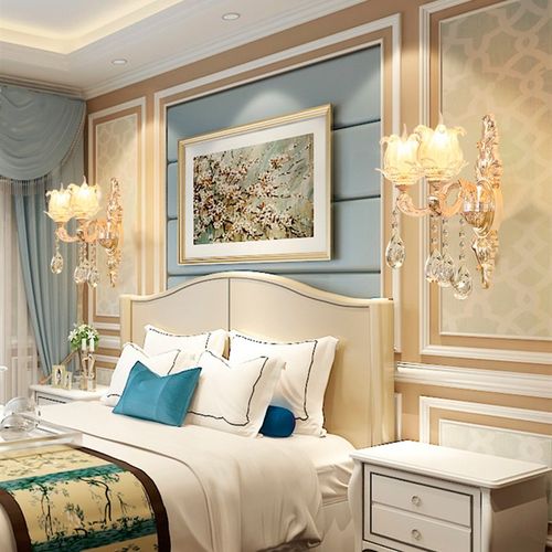 欧式阳台壁灯创意个性客厅沙发背景墙灯大气水晶卧室床头灯饰