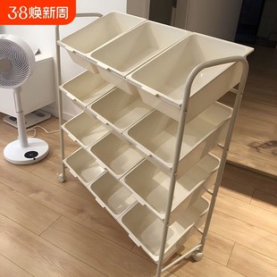 儿童玩具收纳g架小推车零食置物架多层书架家用可移动整理架子承
