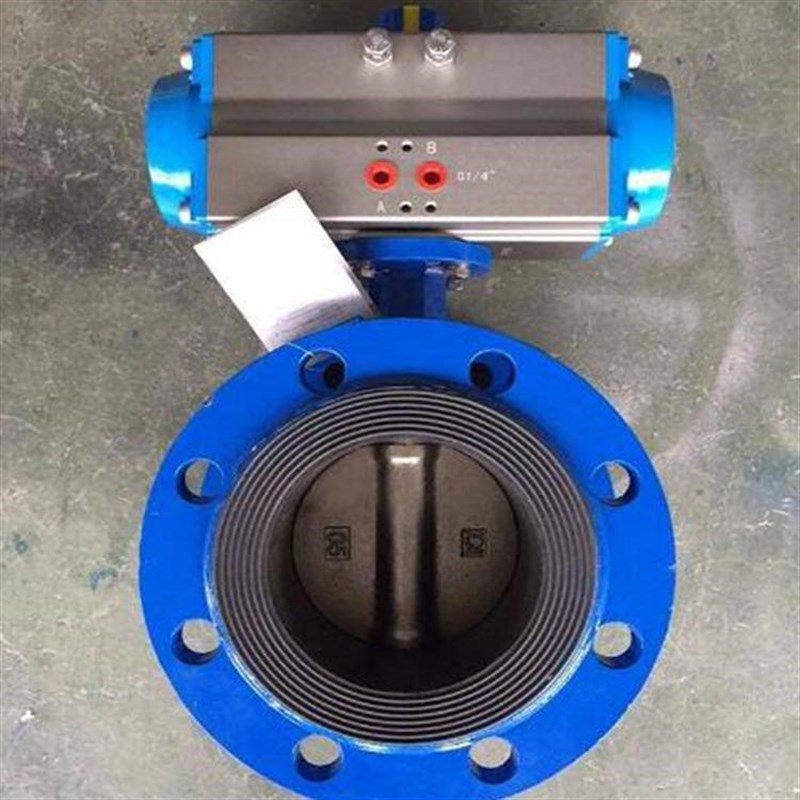 气动法兰软密封蝶阀 D641X-10C 双作用气动法兰蝶阀 Z排污水池蝶