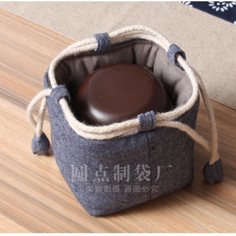 茶叶罐快客杯收纳袋水洗棉t布袋麻布单杯束口袋logo可定制布艺