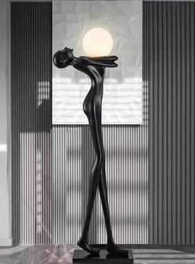 酒店大堂人物雕塑落地摆件样品屋展示中心样板间橱窗柜工作室抽象