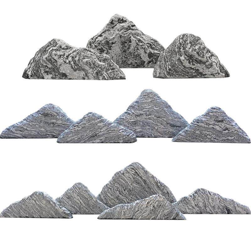 雪浪石切片组合室内庭院枯山水造景观石大型假山风景石泰山小石头