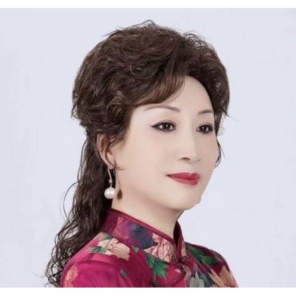 夏季假发时尚透气轻薄卷发真发复古假发片女头顶补发块遮白发