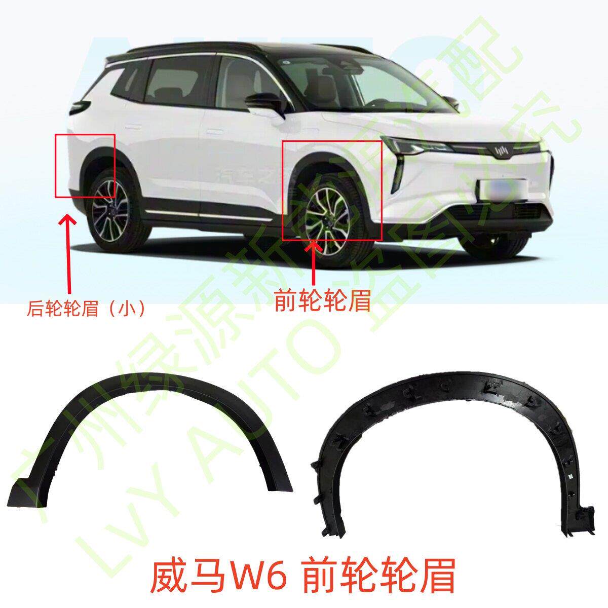 威马W6前后轮轮眉防撞条防撞条轮毂装饰条轮上装饰条叶子板轮眉