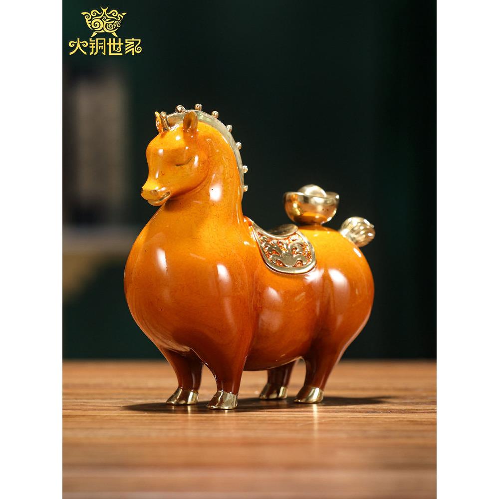大铜家庭将立即赚钱铜马装饰品创意家庭电视柜客厅桌面装饰工艺礼