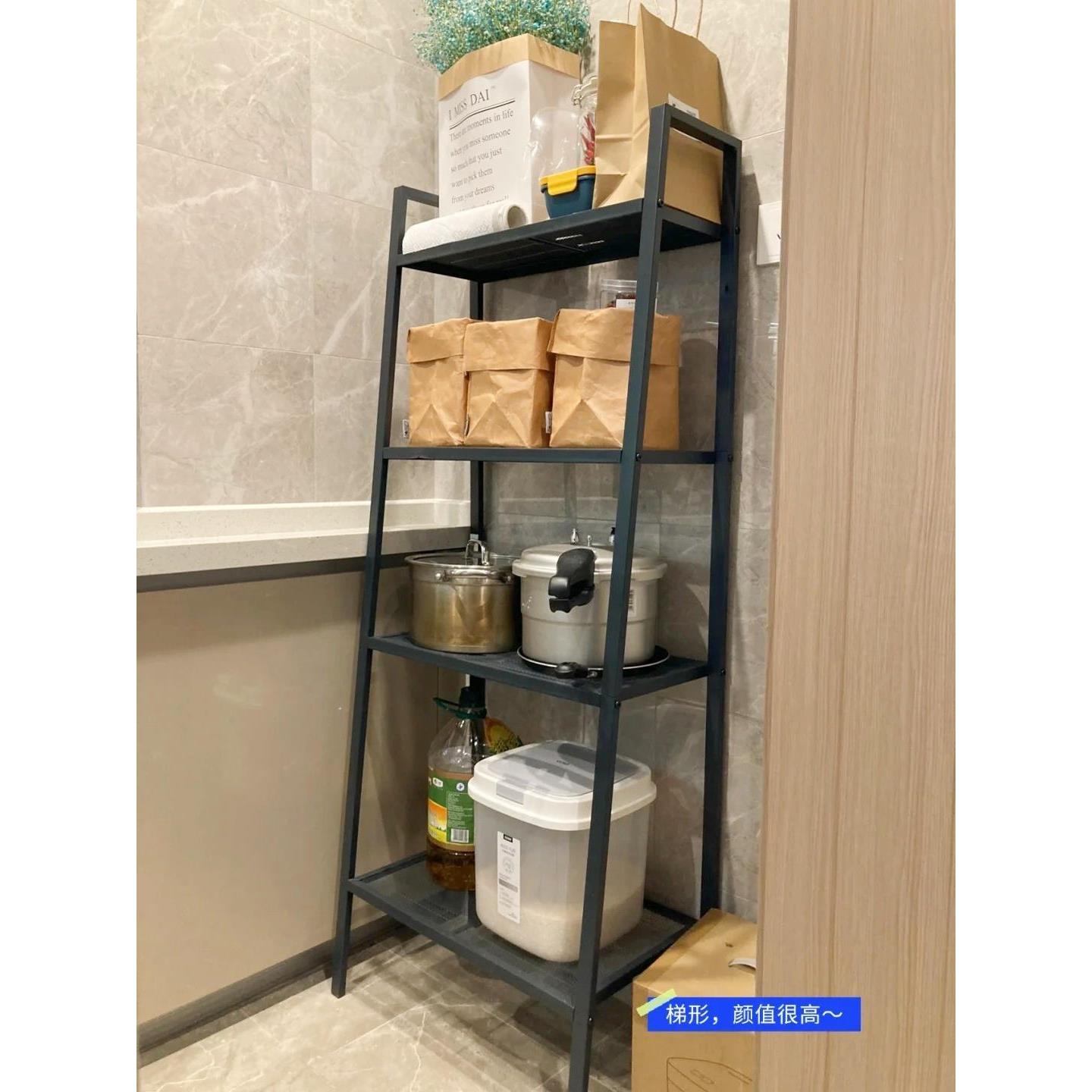 厨房角落置物架转角锅架落地多层家用收纳架锅具杂物书本收纳架子