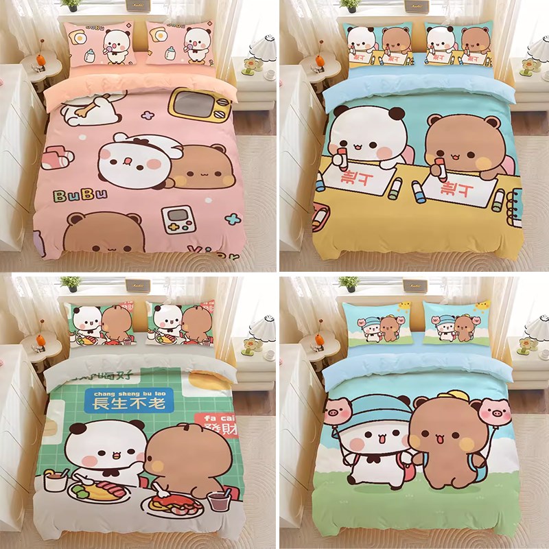 一二布布四件套夏季情侣可爱粉色被套卡通学生宿舍床可定X制1.5床
