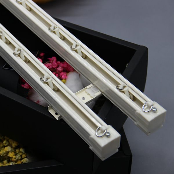 窗帘铝合金轨道直轨双轨顶装侧装窗帘滑道静音导轨滑轨罗马杆